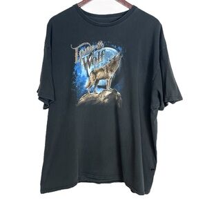 Vintage Lone Wolf Black Tee Size XXL